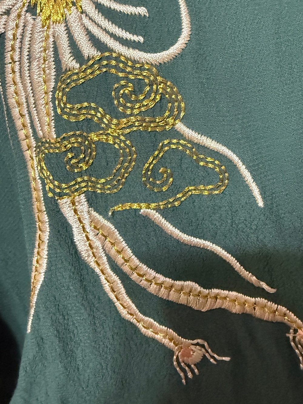 Trashy Diva Teal Button-Front Top with Embroidered Birds - Picture 5 of 8